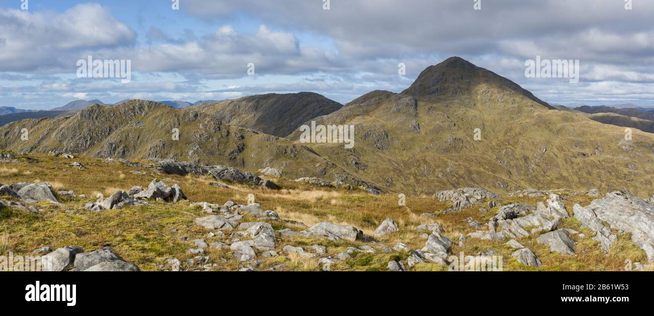 Sgurr a' Chaorainn, Sgurr h-Ighinn und Sgurr Dhomhnuill, Ardgour, Schottland Stockfoto
