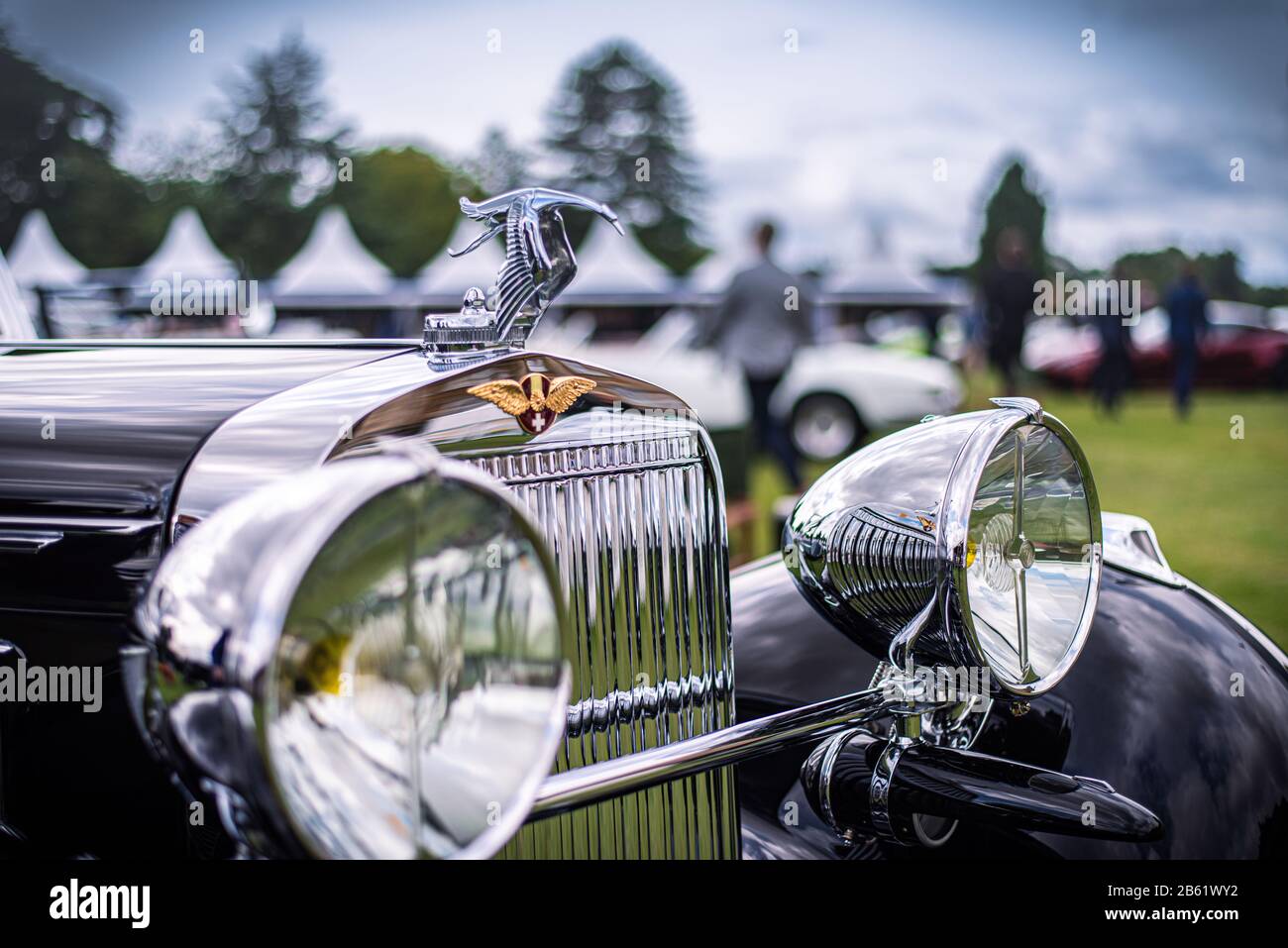 1935 Hispano Suiza K6 Cabriolet, aufgenommen im Salon Prive im Blenheim Palace Sept. 2019 Stockfoto