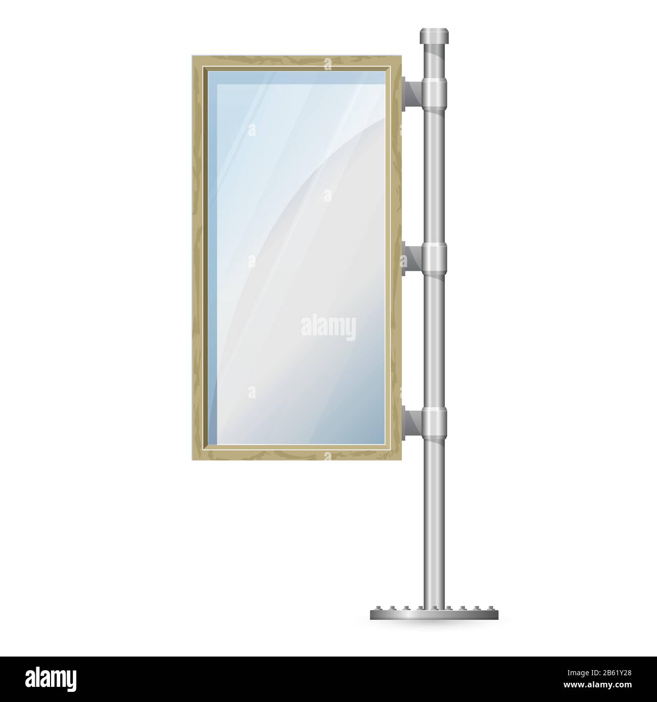 Werbelichtkiste im Freien verspottete. 3D-Vektorgrafiken. Stock Vektor