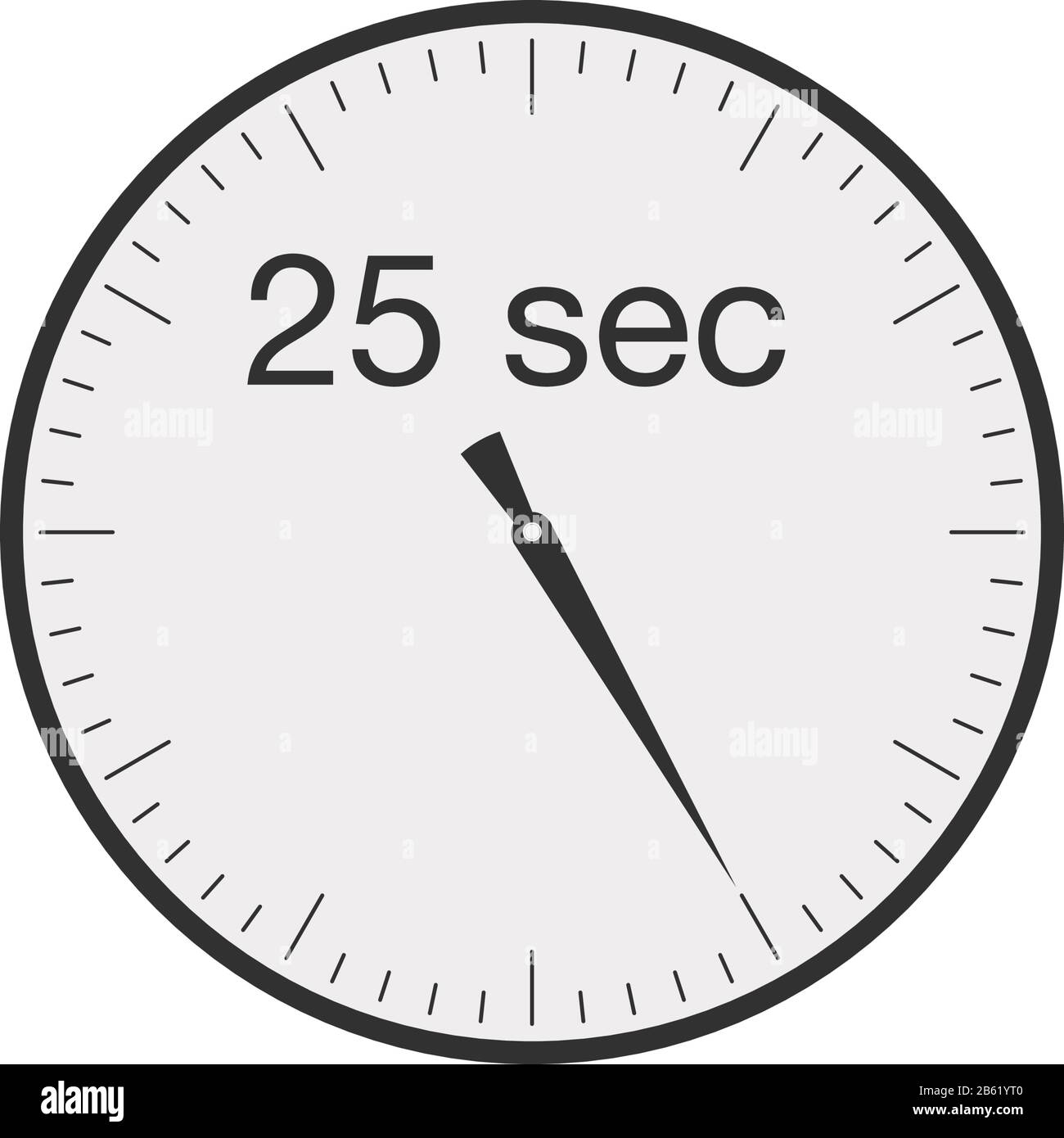 Einfacher 25-Sekunden-Timer oder 25-Minuten-Timer. Darstellung des Vektors  isoliert Stock-Vektorgrafik - Alamy