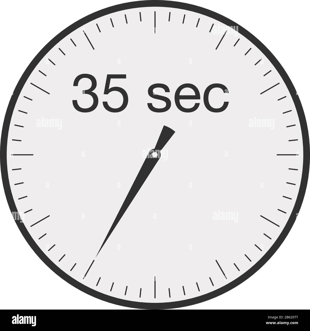 Einfacher 35 Sekunden- oder 35-Minuten-Timer. Darstellung des Vektors  isoliert Stock-Vektorgrafik - Alamy