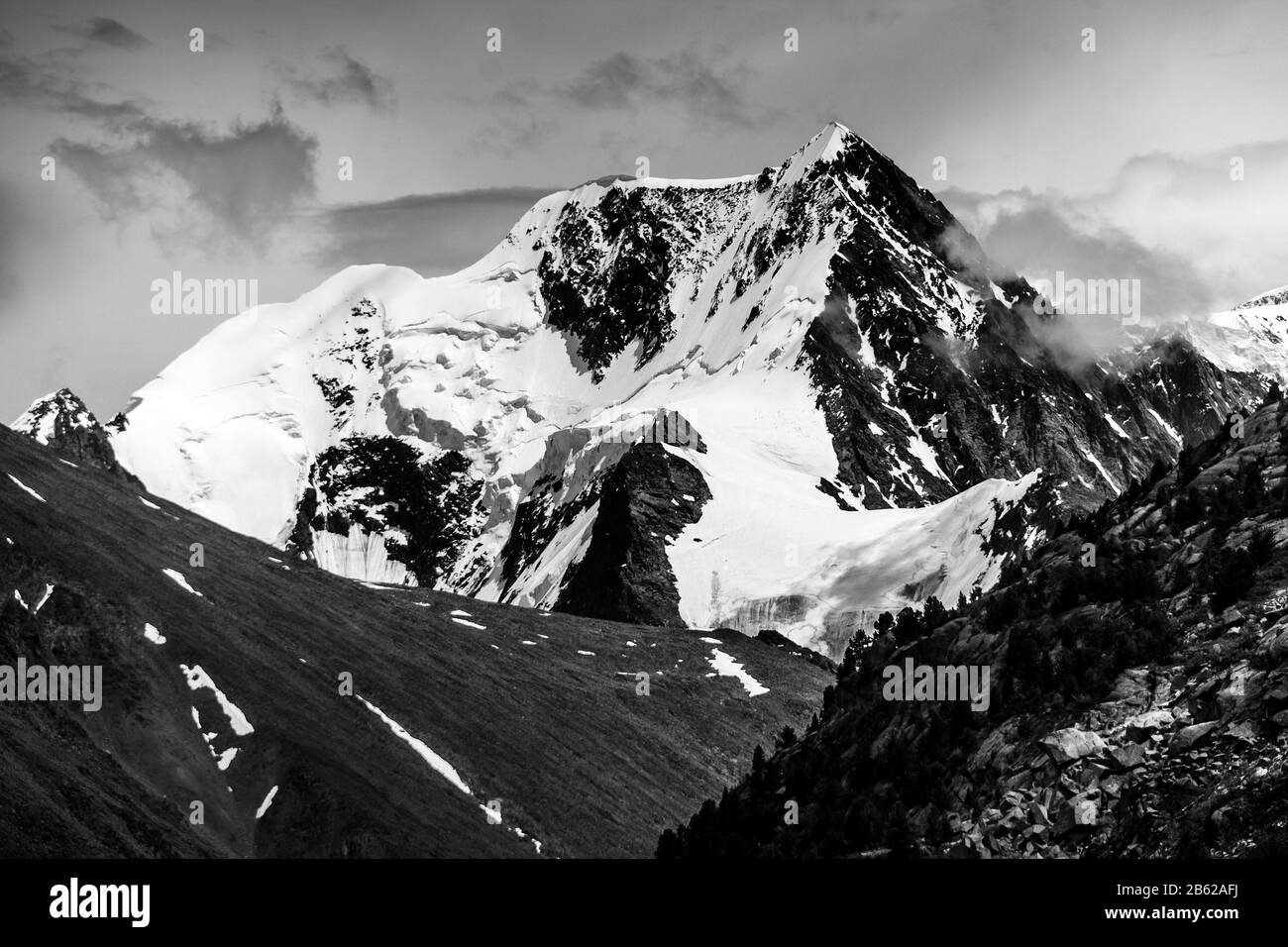 Ansicht der Spitze der Spitze (Schwarzweiß) Stockfoto