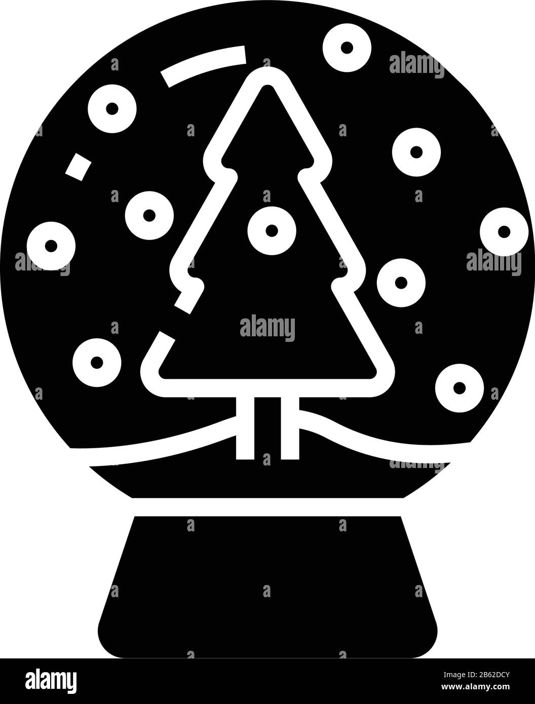 Schwarzes Symbol für Winter-Souvenir, Konzeptzeichnung, Vektor-Flachsymbol, Glyph-Zeichen. Stock Vektor