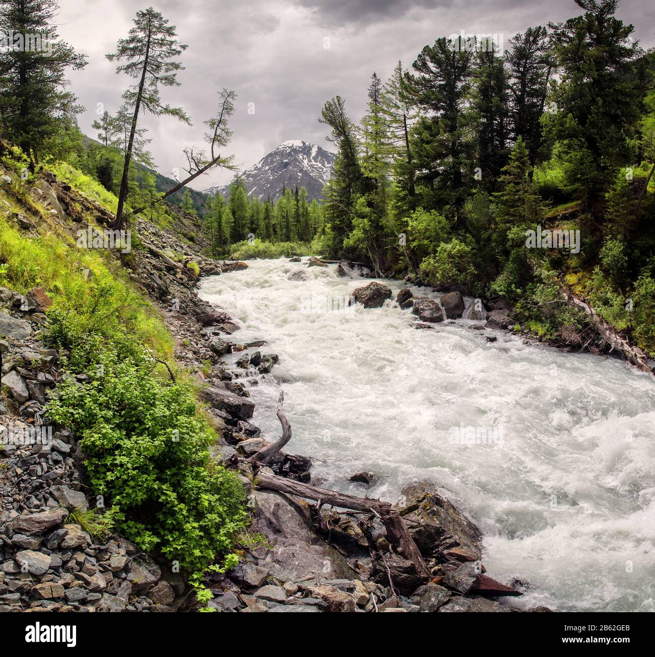 Schwelle Der Gebirgsfluss Wasserstrom Rasche Gebirgsfluss Stockfotografie Alamy