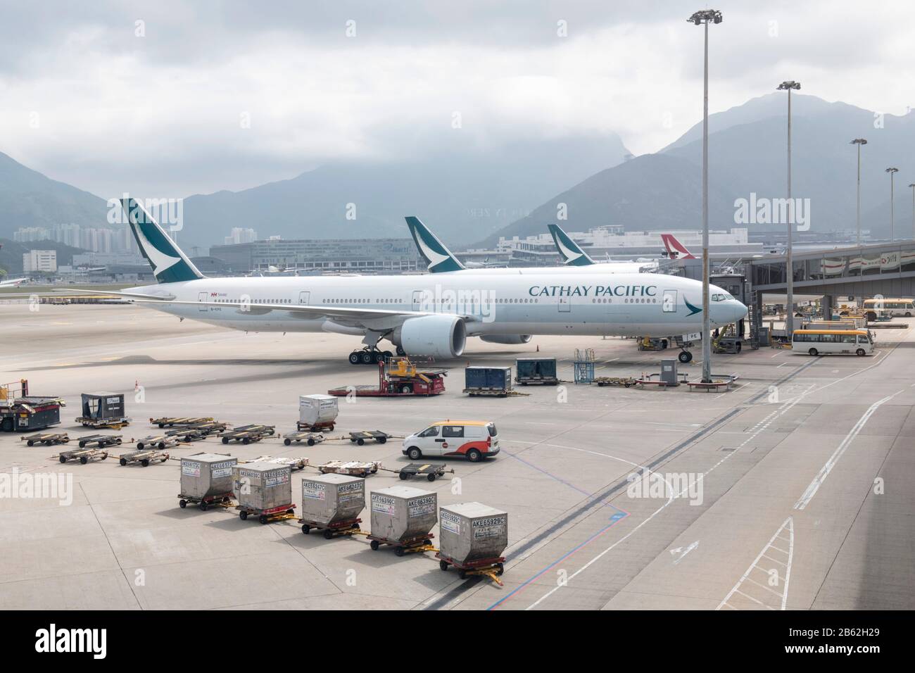 Hongkong, China: 06. März 2020. Der internationale Flughafen Hongkong, der leer ist, als Cover 19 seinen Tribut an die Reisebranche Jayne Russell/Alamy Stock Image ergreift Stockfoto