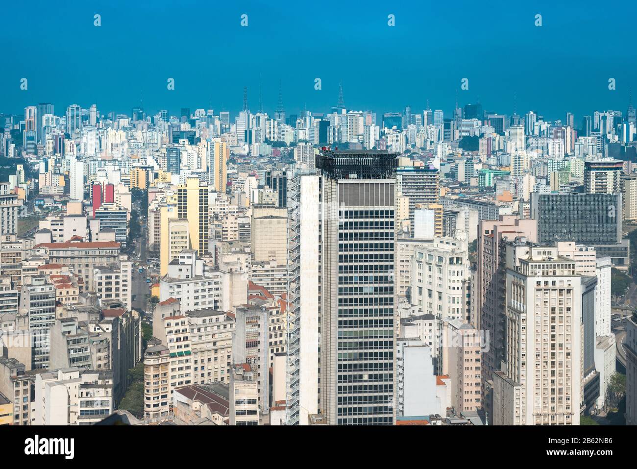 Panoramablick auf die Innenstadt von Sao Paulo, Brasilien, Südamerika Stockfoto