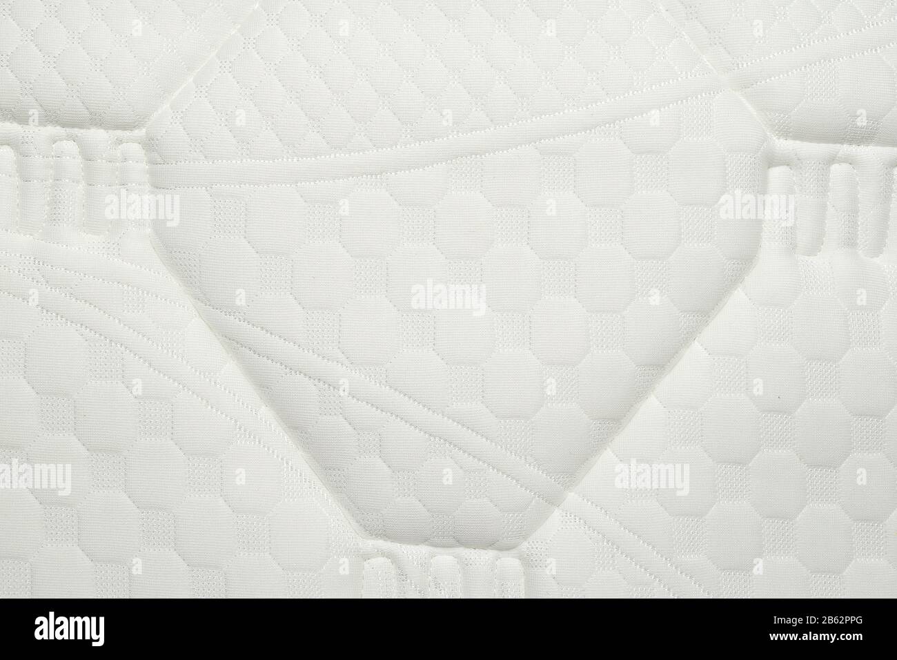 Matratze. Weißes Gewebe ohne Schmutz, Schimmel oder Flecken reinigen. Stockfoto