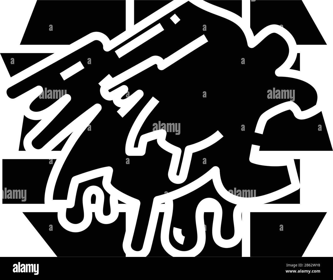 Wandgraffiti-schwarzes Symbol, Konzeptdarstellung, Vektor-Flachsymbol, Glyph-Zeichen. Stock Vektor