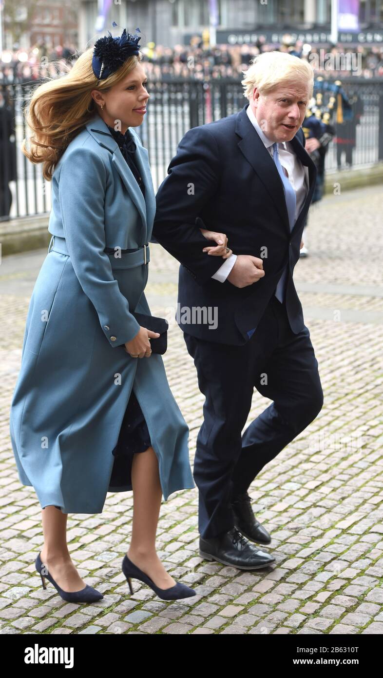 Foto Muss Gutgeschrieben werden ©Alpha Press 079965 09/03/2020 Boris Johnson und Freundin Carrie Symonds Commonwealth Day 2020 Service in Westminster Abbey London Stockfoto