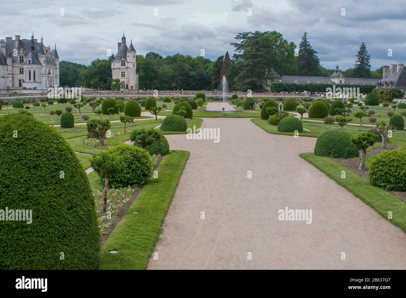 Chateau de Chenonceau ist eines der meistfotografierten und meistbesuchten Schlösser in Frankreich für seine Architektur, Innenräume, Kunstwerke und den Garten. Stockfoto