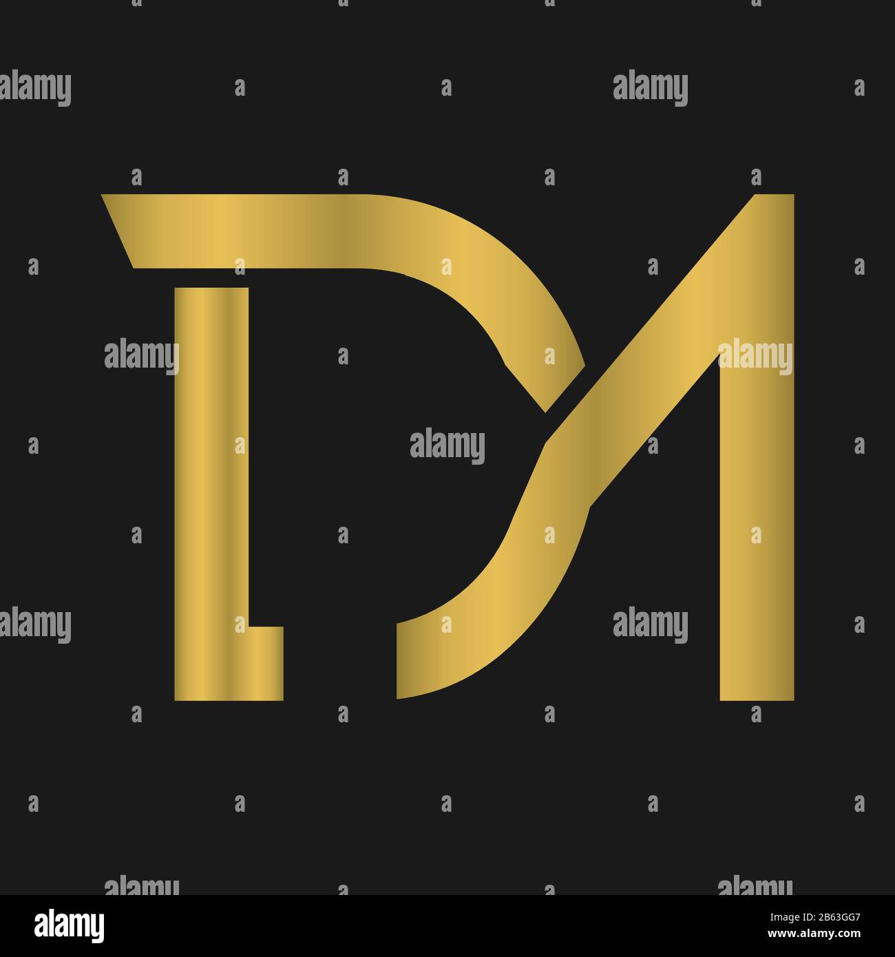 D, M, DM, MD Letter Logo Design mit kreativer moderner Typografie und abstraktem Monogramm-Logo Stock Vektor