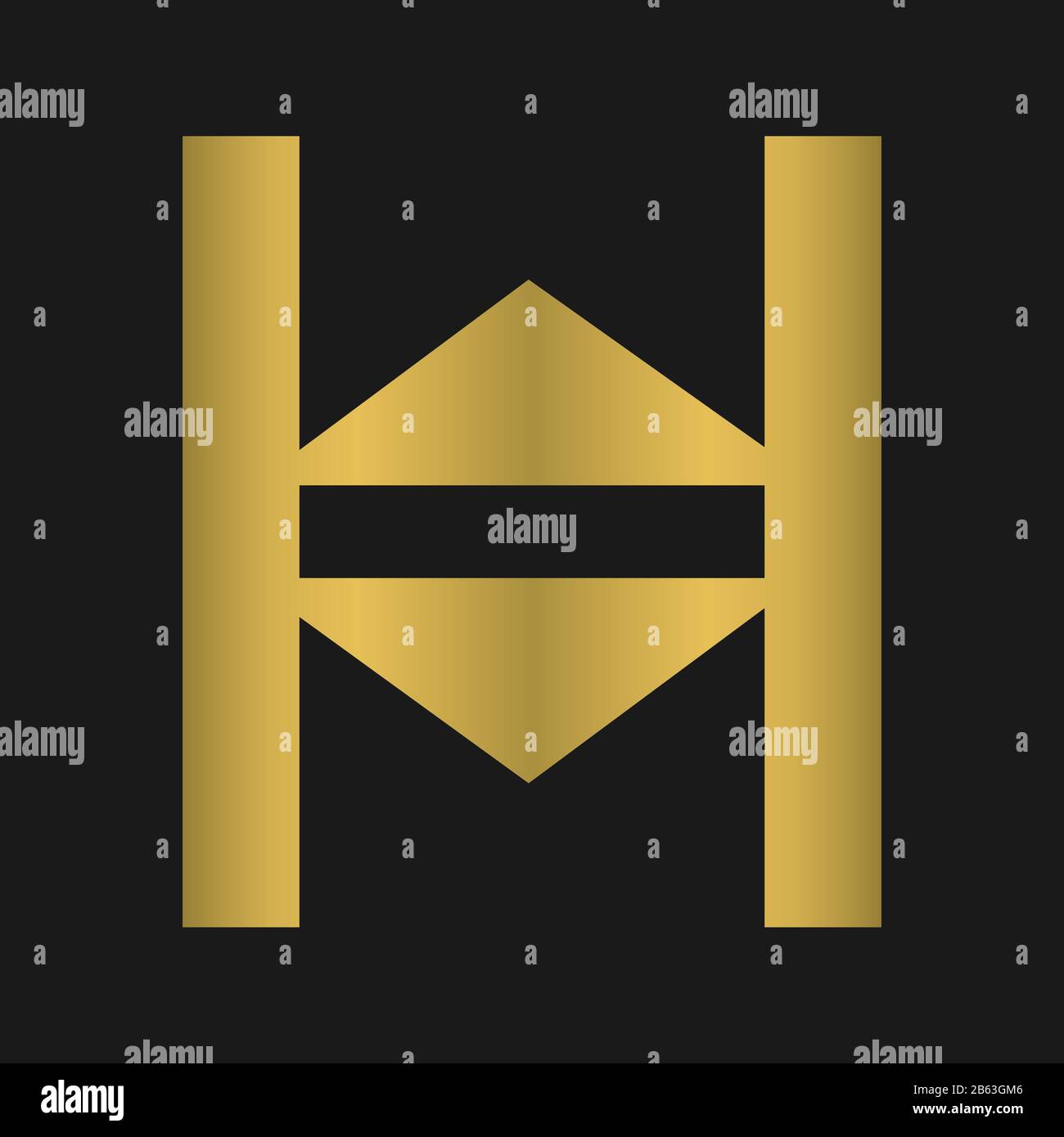 Abstraktes H-Logo mit Umschlagdesign und Monogramm-Logo Stock Vektor