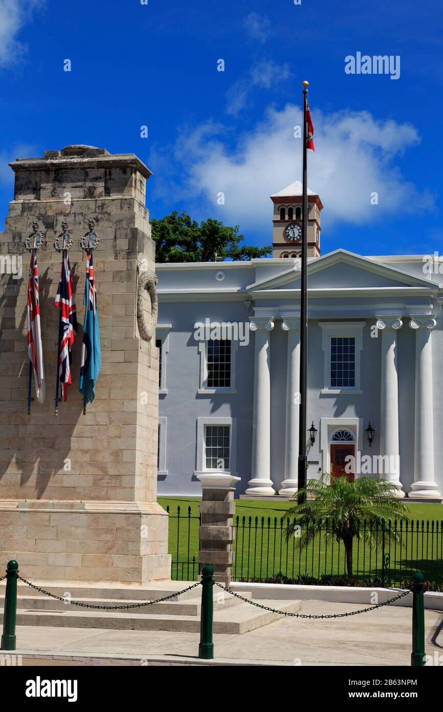 War Memorial, Cabinet Building, Hamilton City, Pembroke Parish, Bermuda Stockfoto