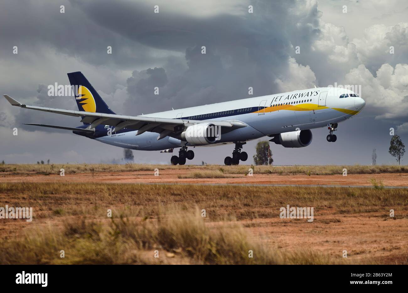 Jet Airways Airbus A330 Landing Stockfoto