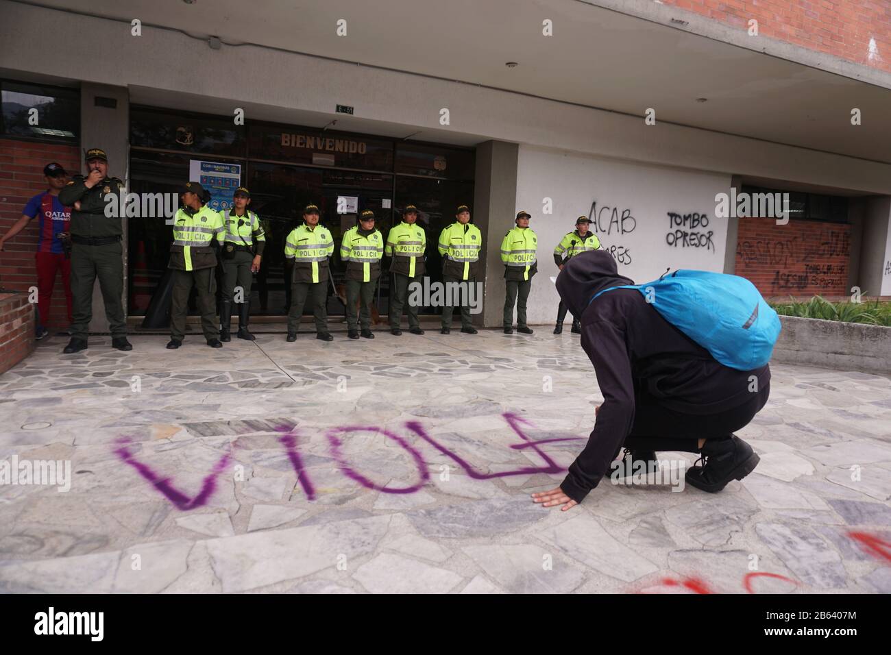 Frauen feiern den internationalen Frauentag in der Stadt Bogota Stockfoto