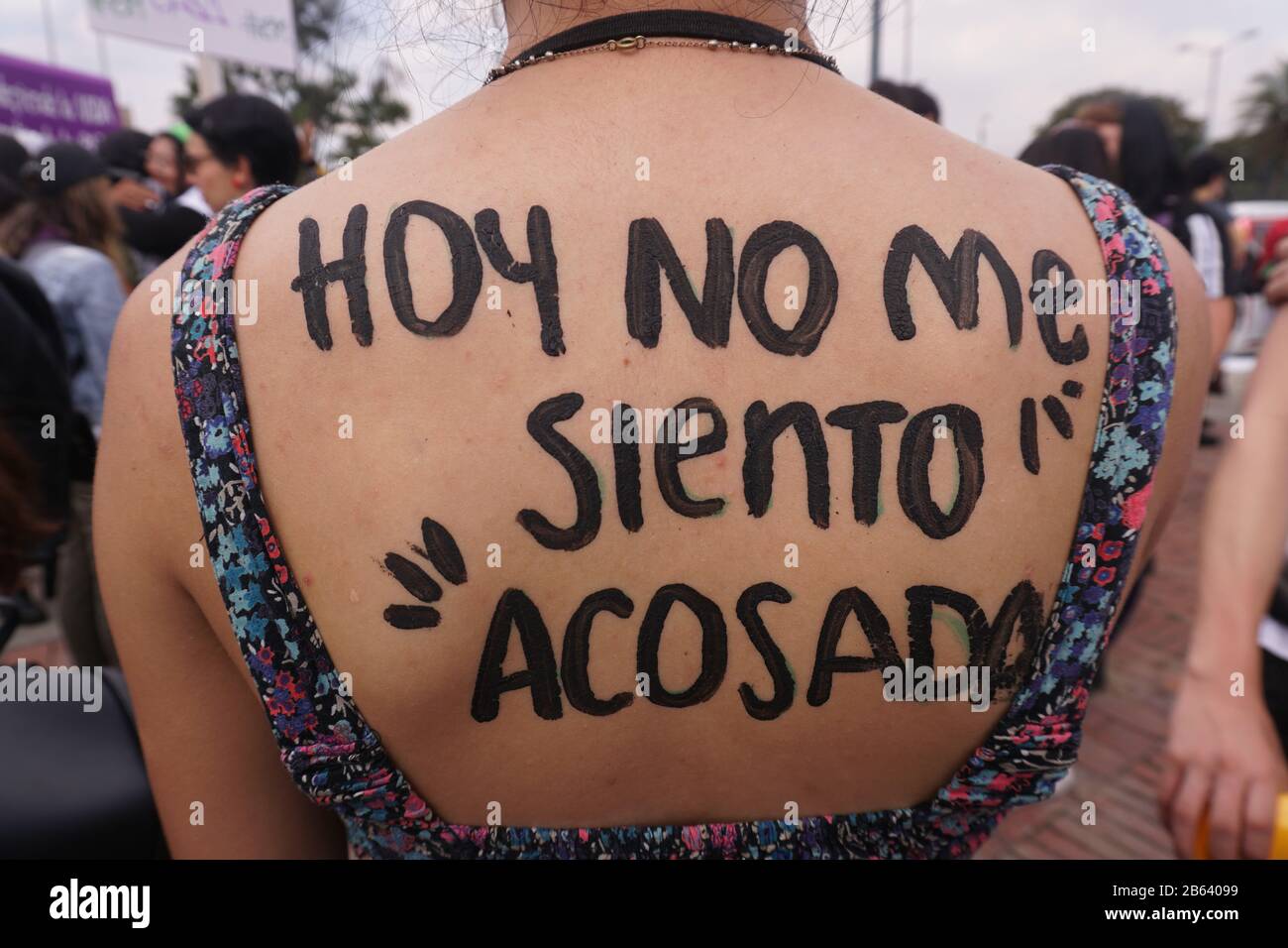 Frauen feiern den internationalen Frauentag in der Stadt Bogota Stockfoto
