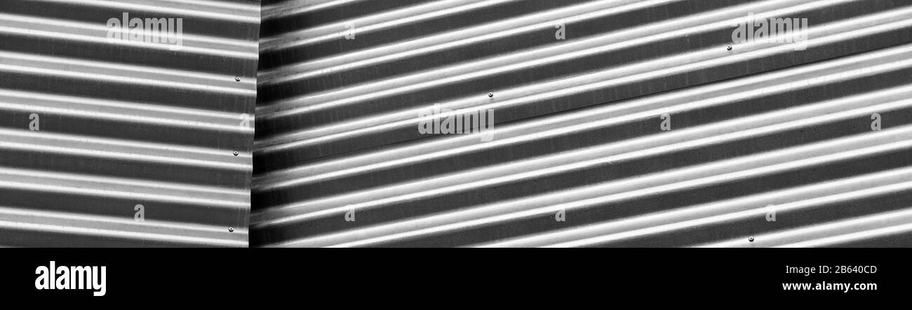 Detail der Wellblech-Architekturdichting Stockfoto