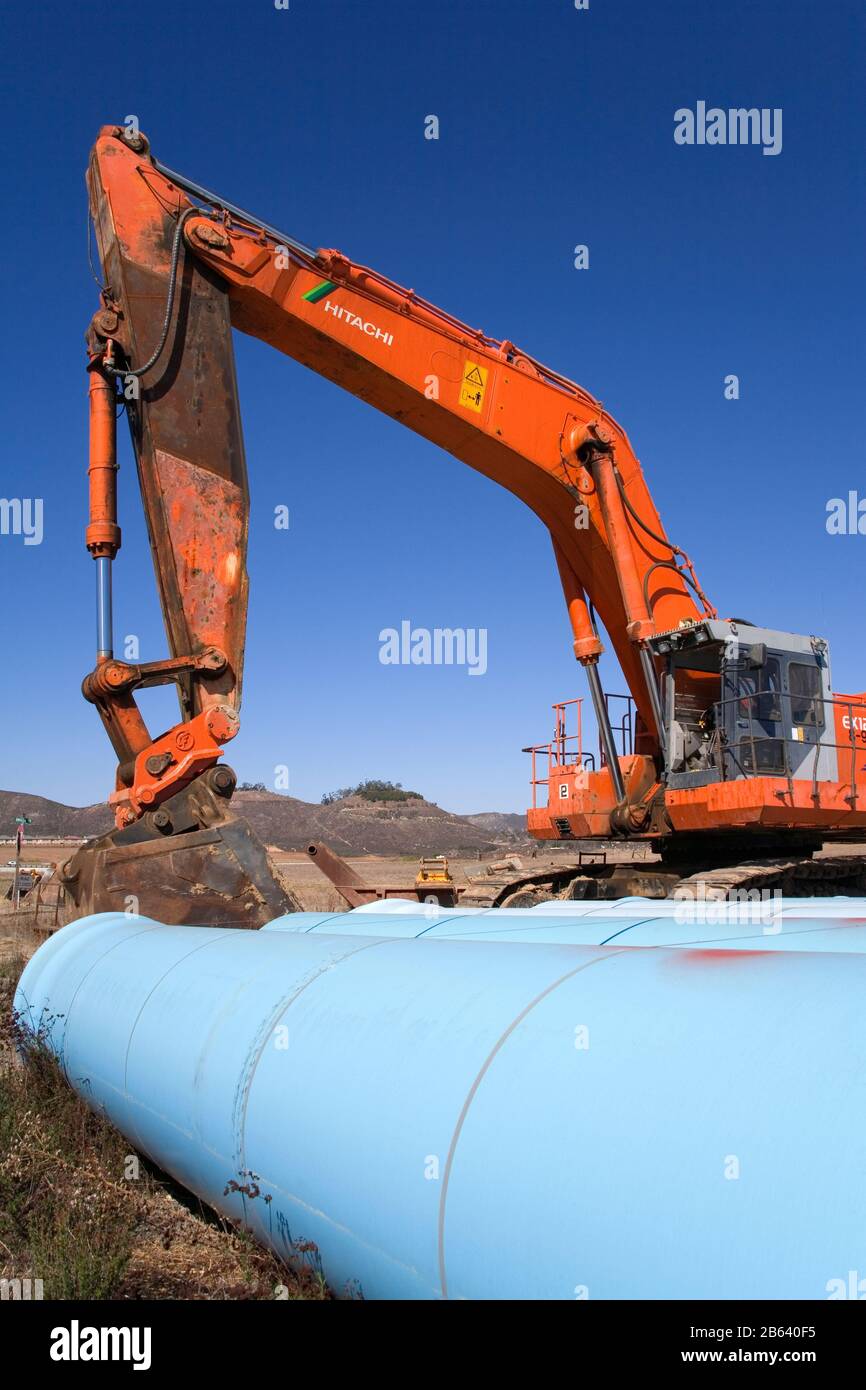 Rohrverlegung, Temecula Valley, Südkalifornien, USA Stockfoto