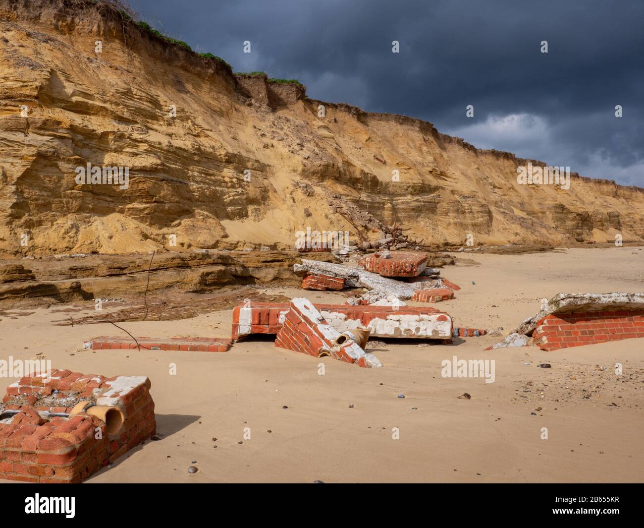 Die Ostküste von Suffolk bei Covehithe und sind als Doggerland bekannt. Stockfoto
