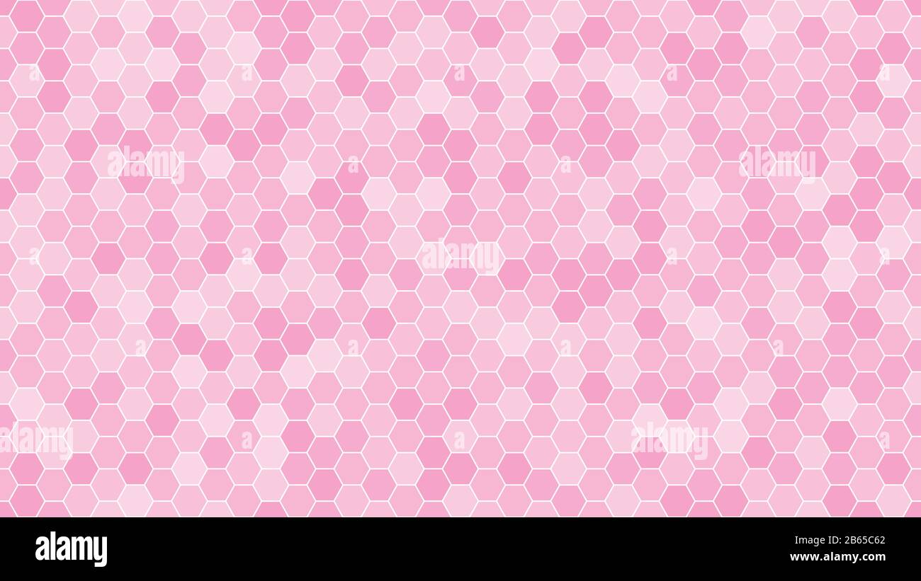 Pinkfarbener sechseckiger Mosaikhintergrund für Geschäftspräsentation. HD 16x9-Vektormuster. Stock Vektor