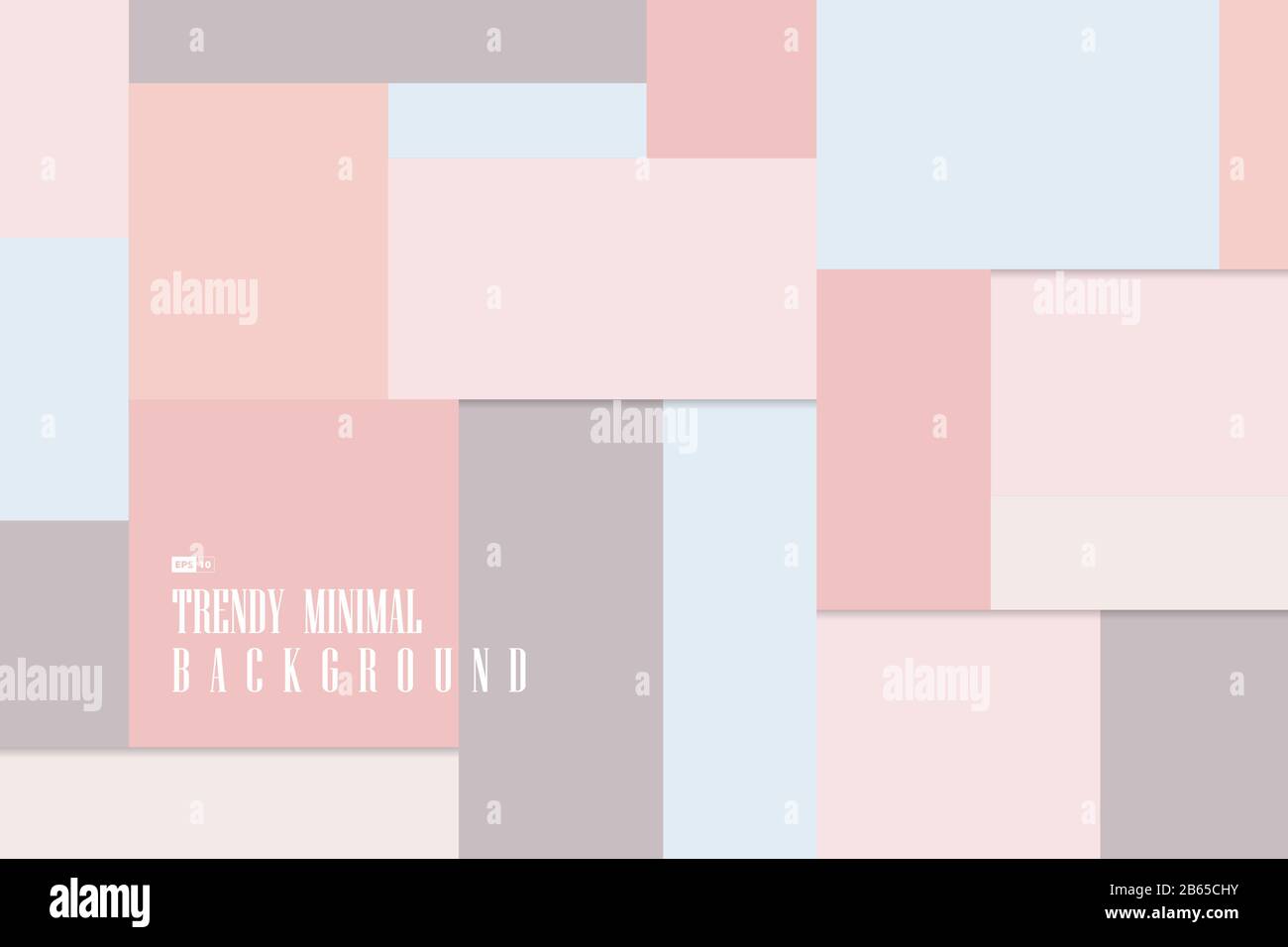 Abstraktes, weiches Pastell-Design mit quadratischem Muster im Hintergrund des Kunstwerks. Verwendung für Werbung, Poster, Grafiken, Vorlagendesign, Druck. Illustrationsvektor Stock Vektor