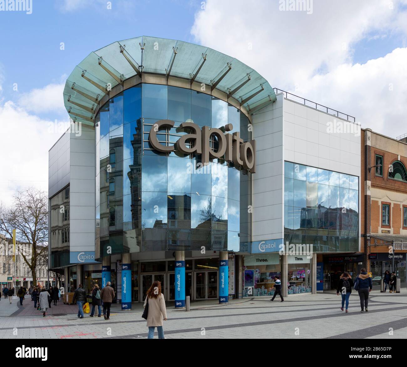 Capitol modern Shopping Center Entwicklung im Stadtzentrum von Cardiff, South Wales, Großbritannien Stockfoto