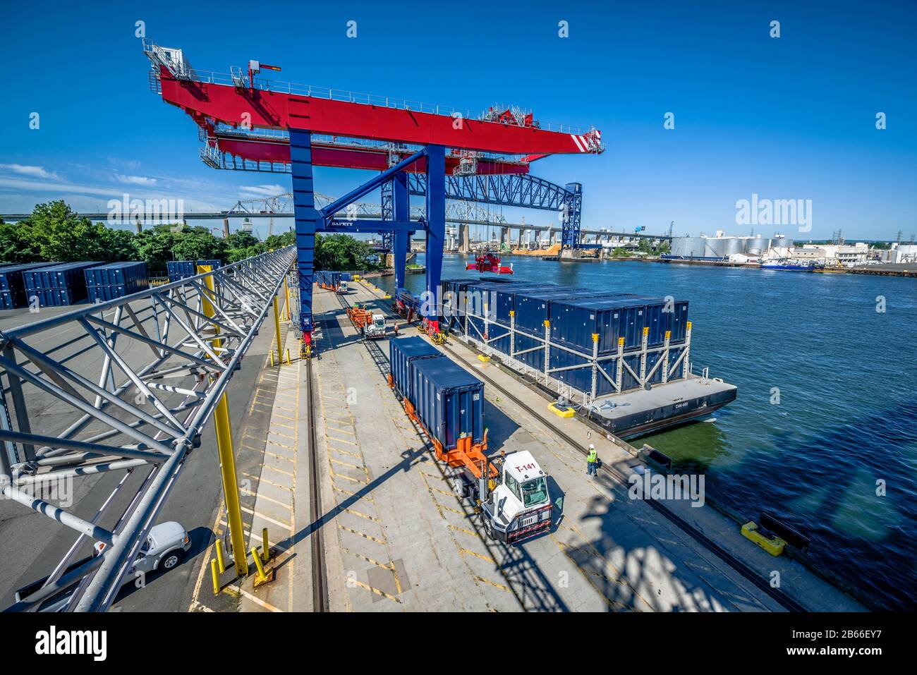 GCT New York Staten Island NYC Garbage Barge Operations Stockfoto