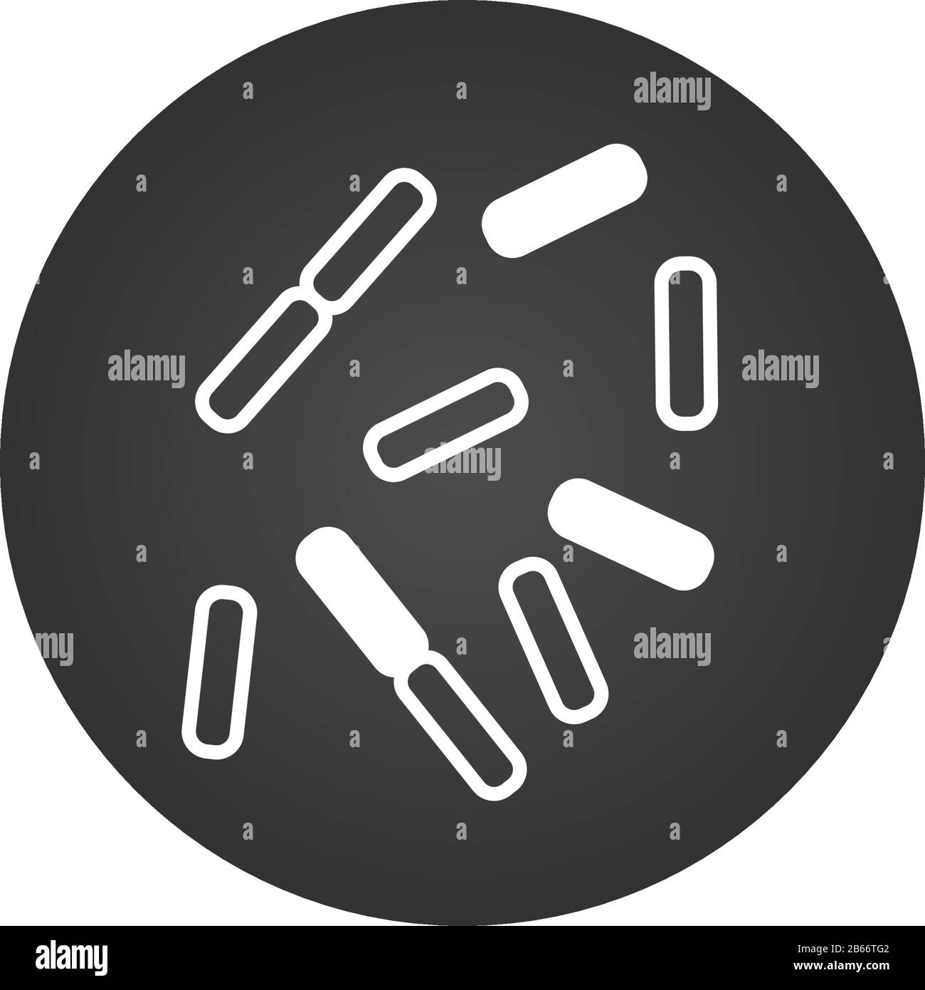 Symbol für Bakterien, Viren und Keime. Chinesisches Coronavirus. Symbol für wissenschaftliche Mikroben. Darstellung des Stock-Vektors auf weißem Hintergrund isoliert. Stock Vektor