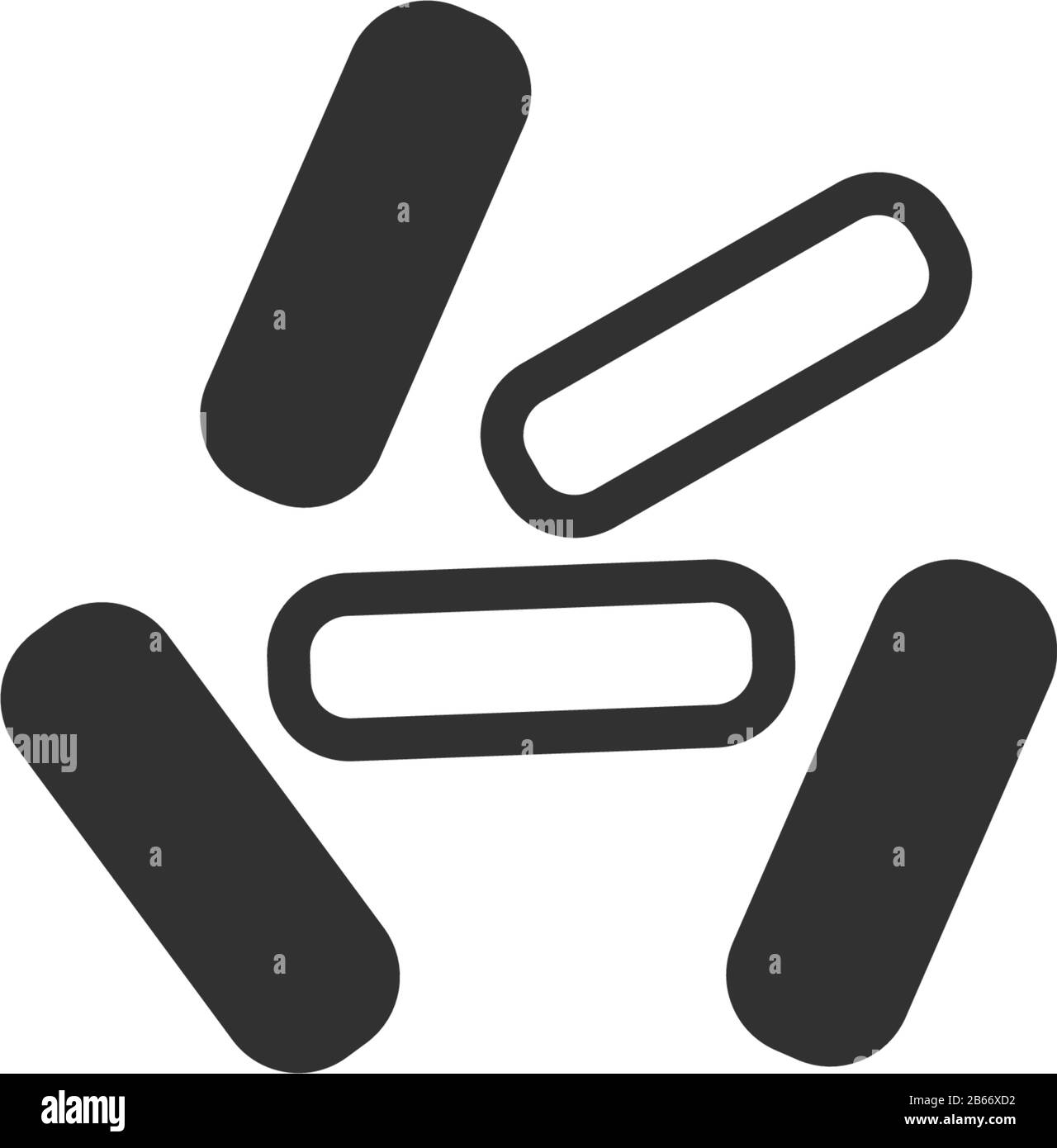 Symbol für Bakterien, Viren und Keime. Chinesisches Coronavirus. Symbol für wissenschaftliche Mikroben. Darstellung des Stock-Vektors auf weißem Hintergrund isoliert. Stock Vektor