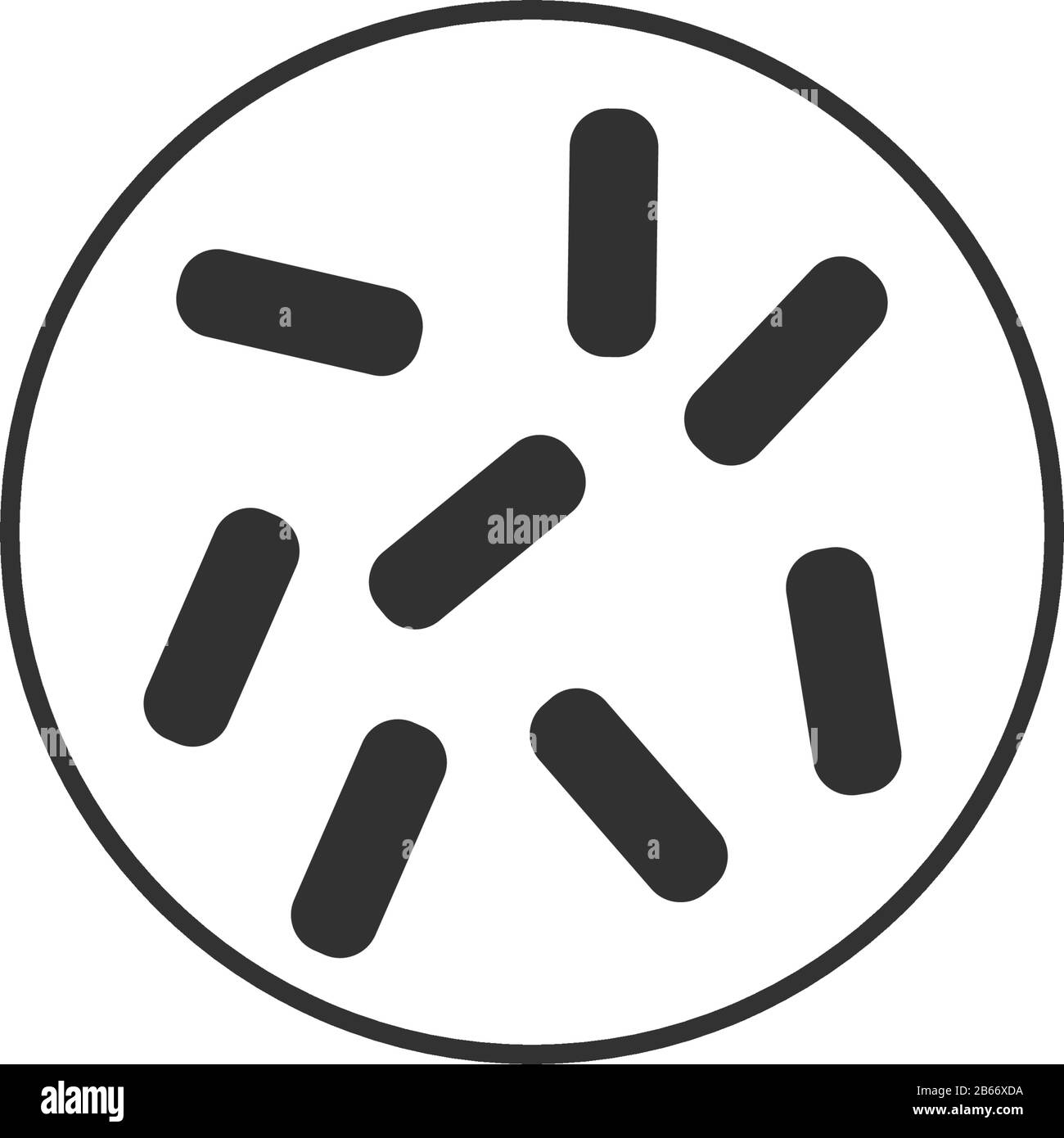 Symbol für Bakterien, Viren und Keime. Chinesisches Coronavirus. Symbol für wissenschaftliche Mikroben. Darstellung des Stock-Vektors auf weißem Hintergrund isoliert. Stock Vektor