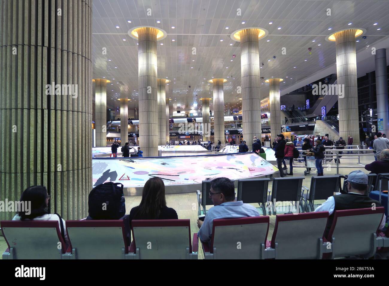 Interior Ben Gurion Airport in Tel Aviv und Wartehalle Stockfoto