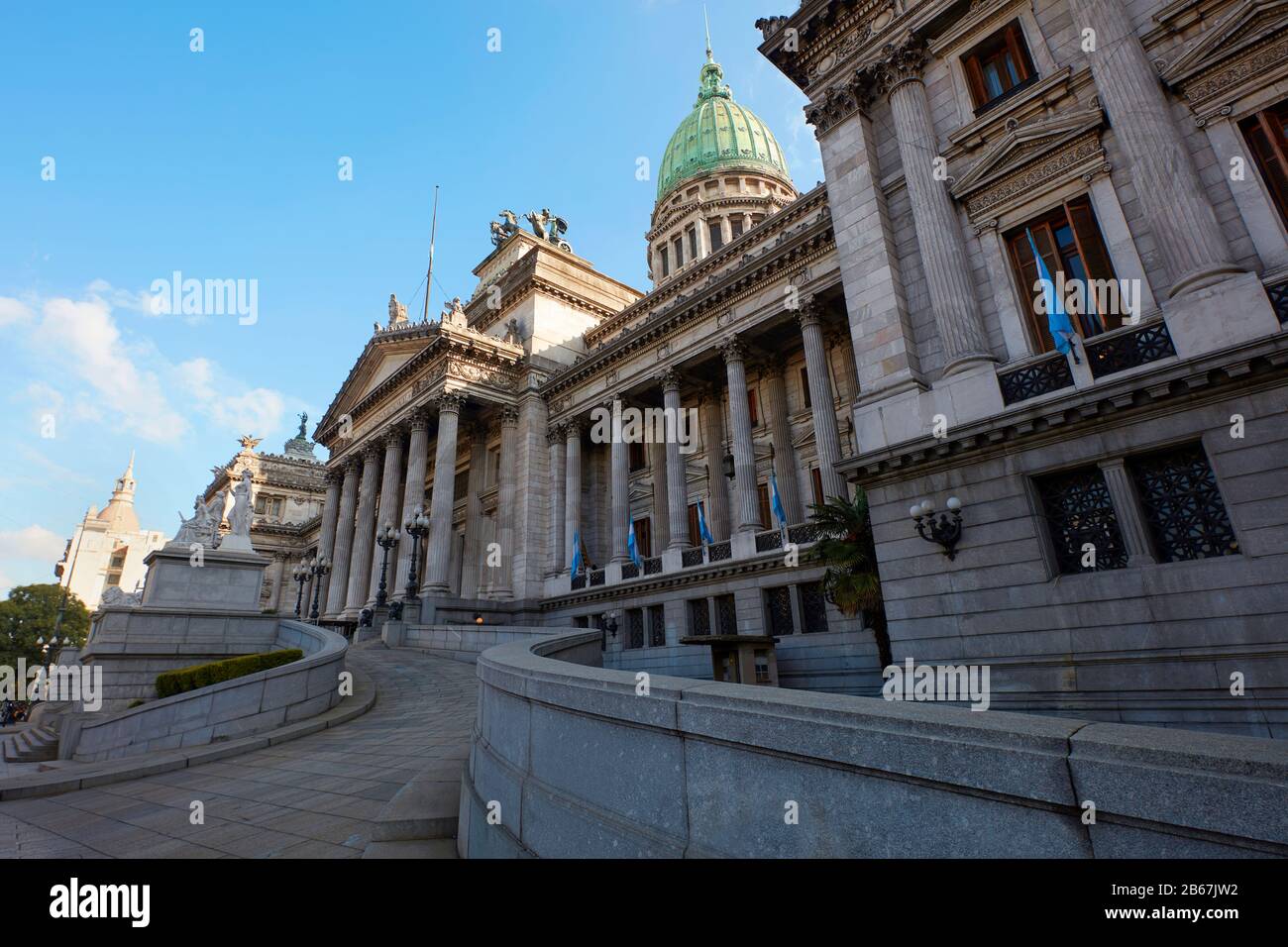 Die Hauptfassade des Argentinischen Nationalkongresses, Buenos Aires, Argentinien. Stockfoto