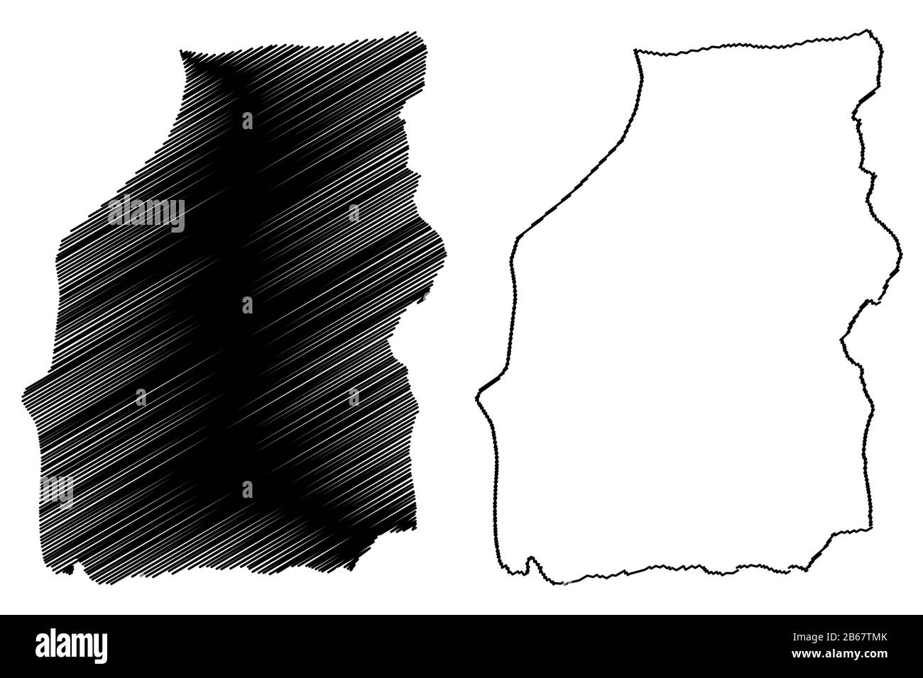 Stadtgemeinde Novo Selo (Republik Nordmazedonien, südöstliche Statistische Region) Kartenvektorillustration, Skizze Novo Selo Karte Stock Vektor