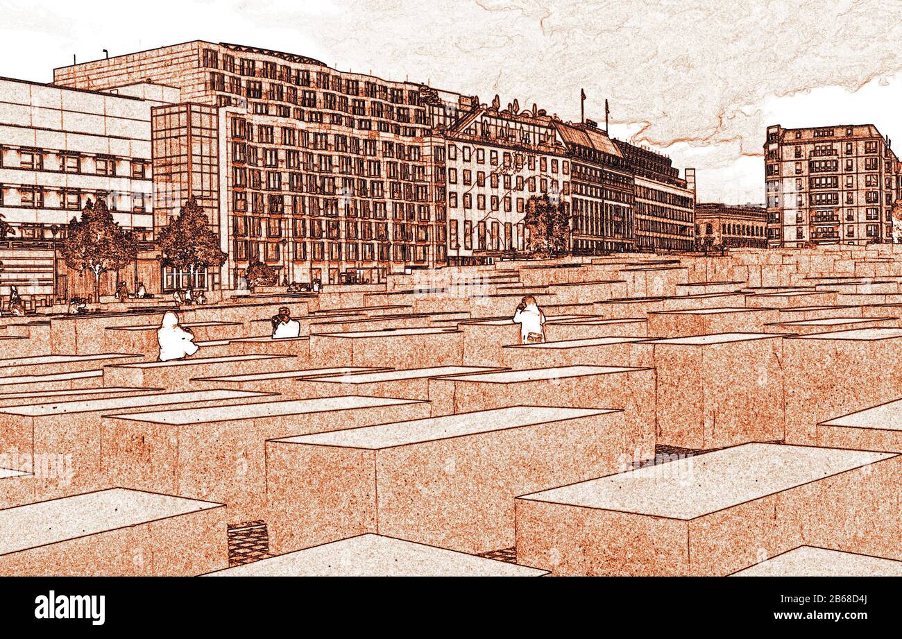 Jüdischer Holocaust-Denkmal, Berlin, Deutschland Stockfoto