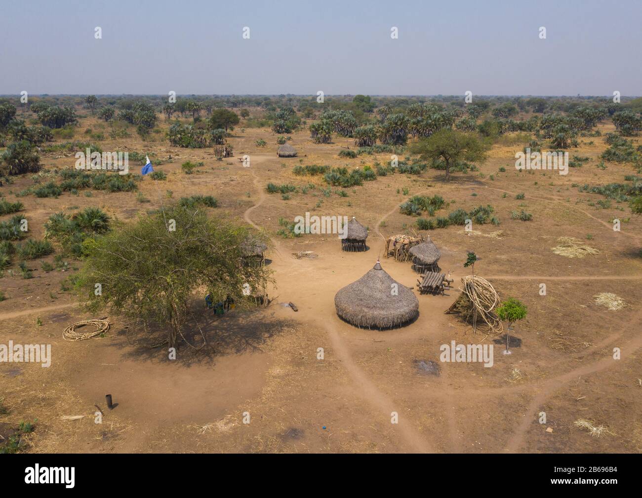 Luftbild eines traditionellen mundarischen Stammdorfs, Central