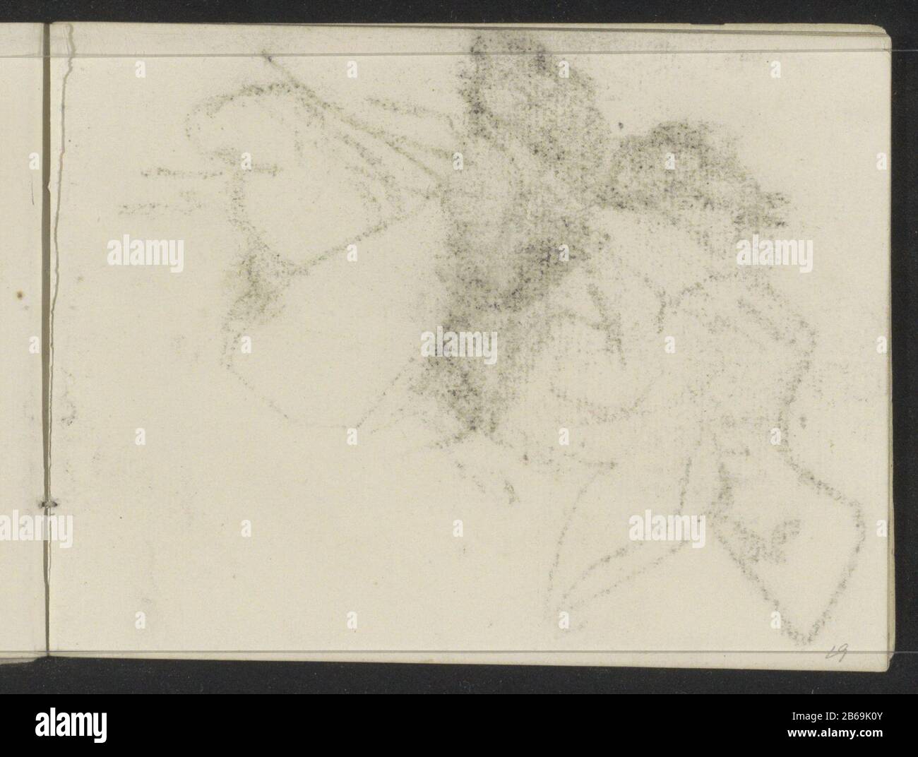 Abchlatsch der Krijttekening auf Blatt 18 verso Abchlatsch Kreidezeichnung auf Seite 18 verso Objektart: Skizzenblatt Artikelnummer: RP-T-1935-145-19 (R) Beschreibung: Blatt 19 Rekto aus Skizzenblatt L14 29 bladen. Hersteller: Künstler: Isaac Israel City Manufacturing Amsterdam (möglich) Datum: CA. Physikalische Merkmale: Abchlatsch ein Kreidezeichnermaterial: Papiertechnik: Abchlatsch Stockfoto