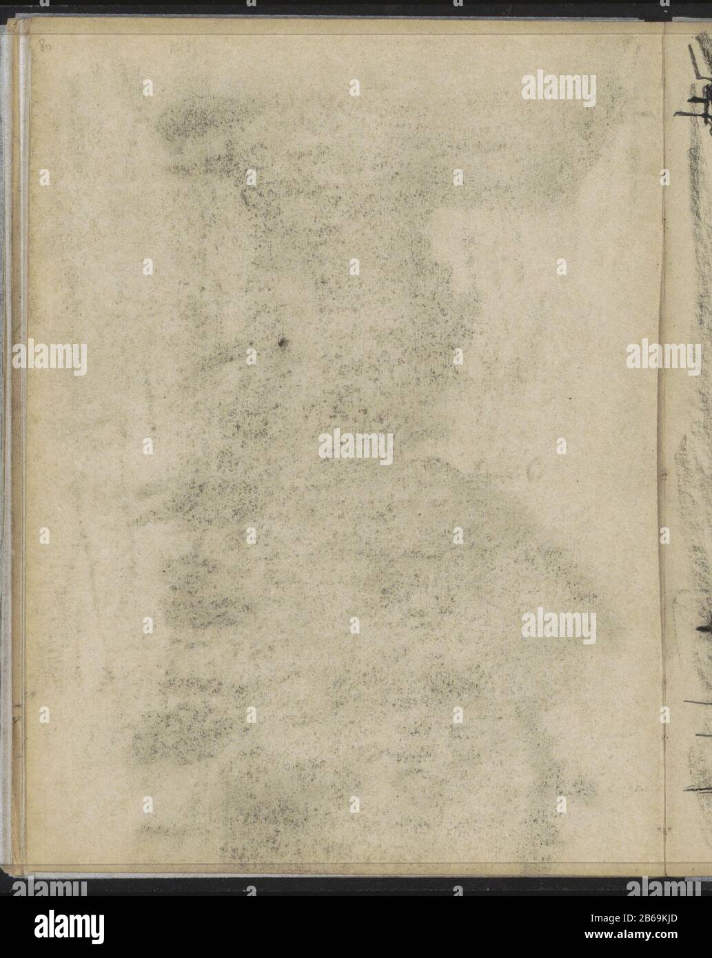 Abchlatsch der Krijttekening auf Seite 81 Seite 80 eines Skizzenbuchs mit 49 bladen. Hersteller: Künstler: William Witsenplein dating: CA. Physikalische Merkmale: Abchlatsch ein Kreidezeichnermaterial: Papiertechnik: Abchlatsch Stockfoto