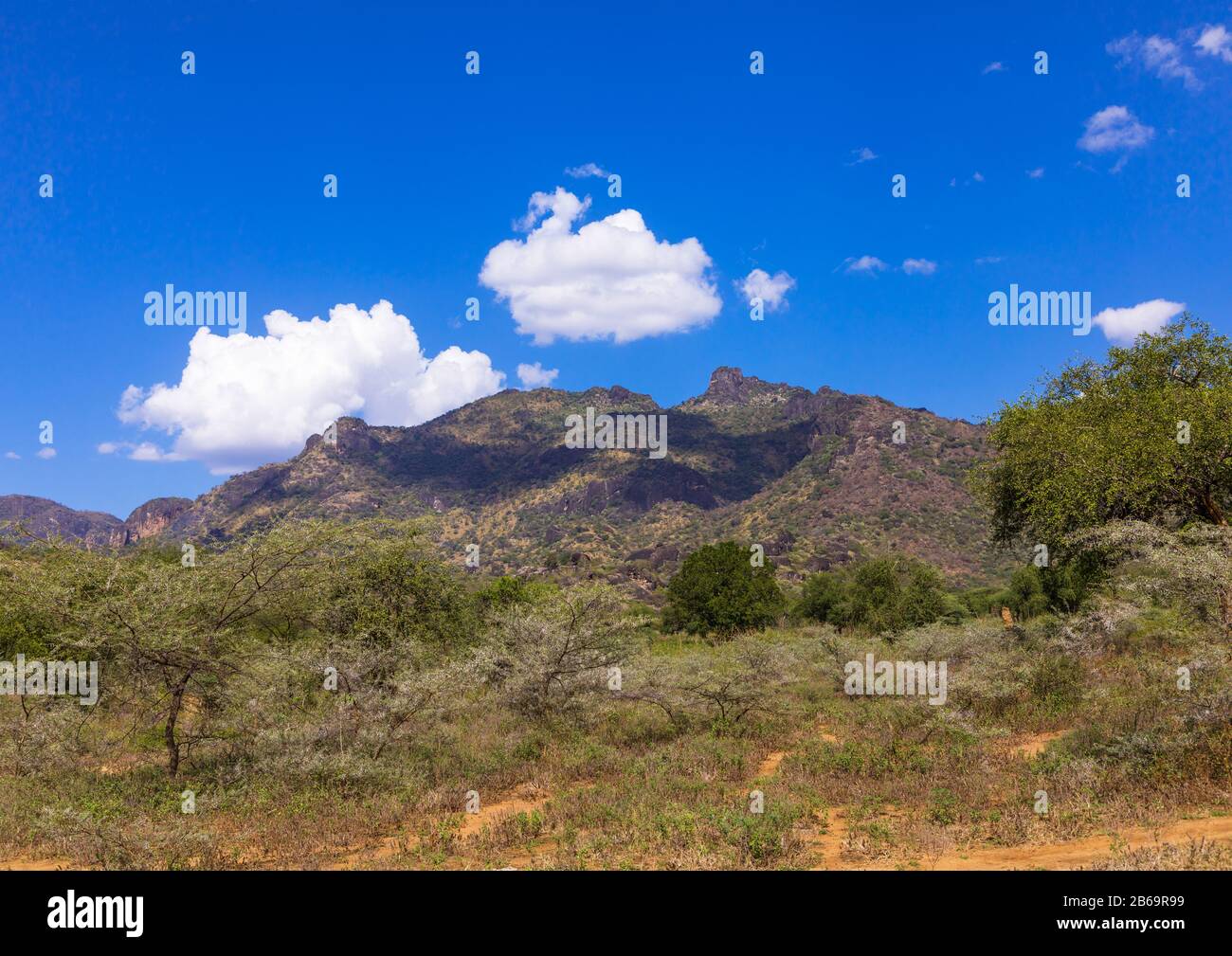 Boya-Berge im Stammgebiet Larim, Boya-Berge, Imatong, Südsudan Stockfoto