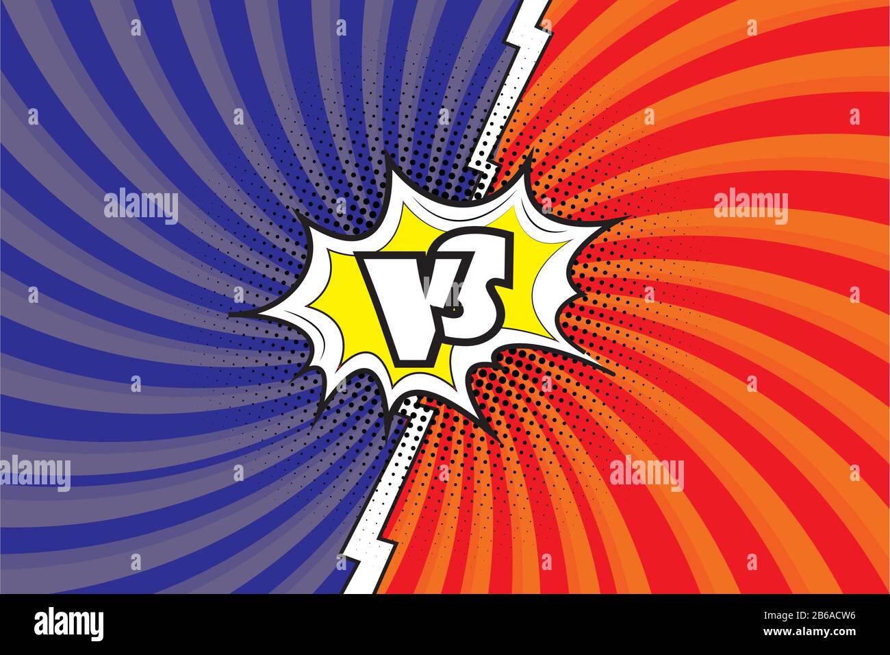 Versus.Fight Hintergrund Comic Pop Art Style Design.vs Briefe in Speech Bubble.Stock Vector Illustration. Stock Vektor
