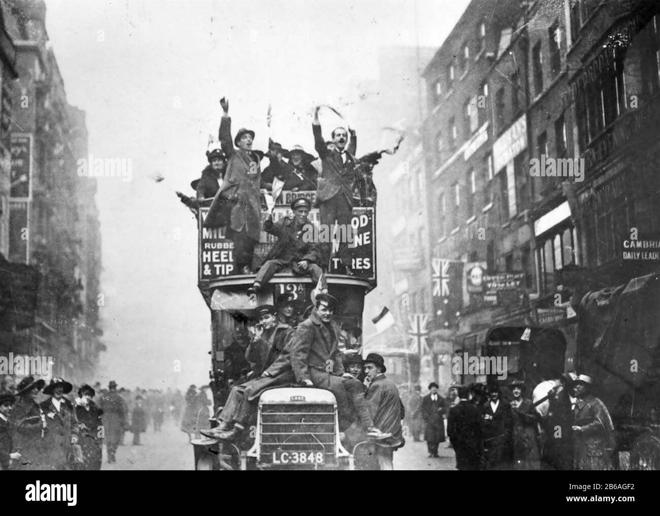 Tag des Waffenstillstands 11. November 1918. Feiern in London. Stockfoto