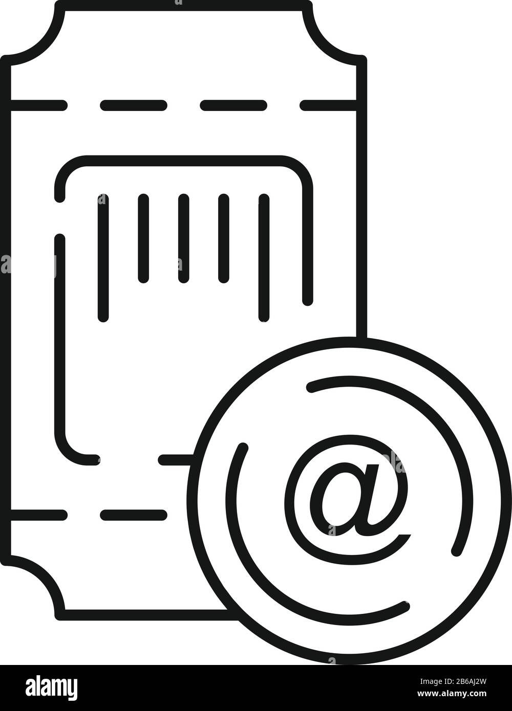 Online ticket Symbol. Outline online ticket Vektor Symbol für Web Design auf weißem Hintergrund Stock Vektor