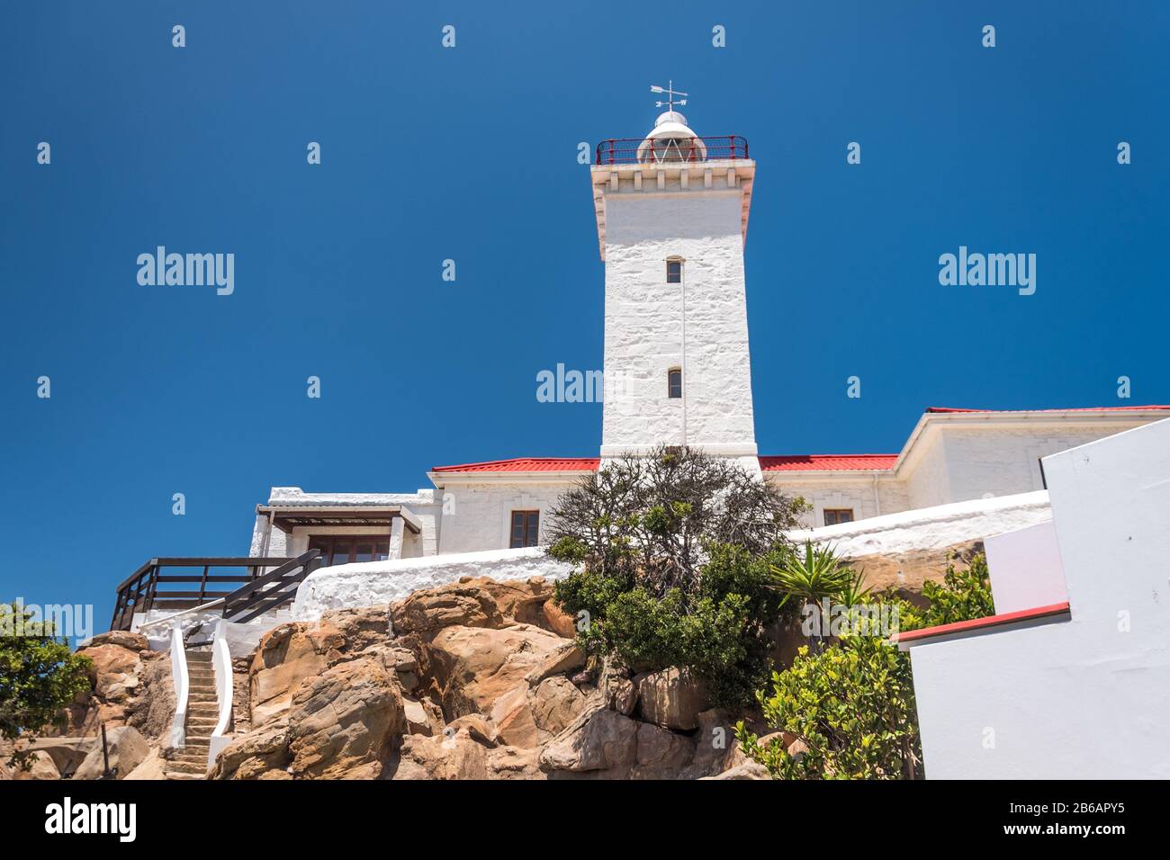 Das Cape St. Blaize Lighthouse in der Nähe der Mossel Bay, einem Punkt entlang der Garden Route in Südafrika Stockfoto