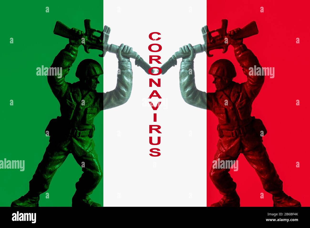 Konzept der italienischen Flagge Coronavirus Stockfoto