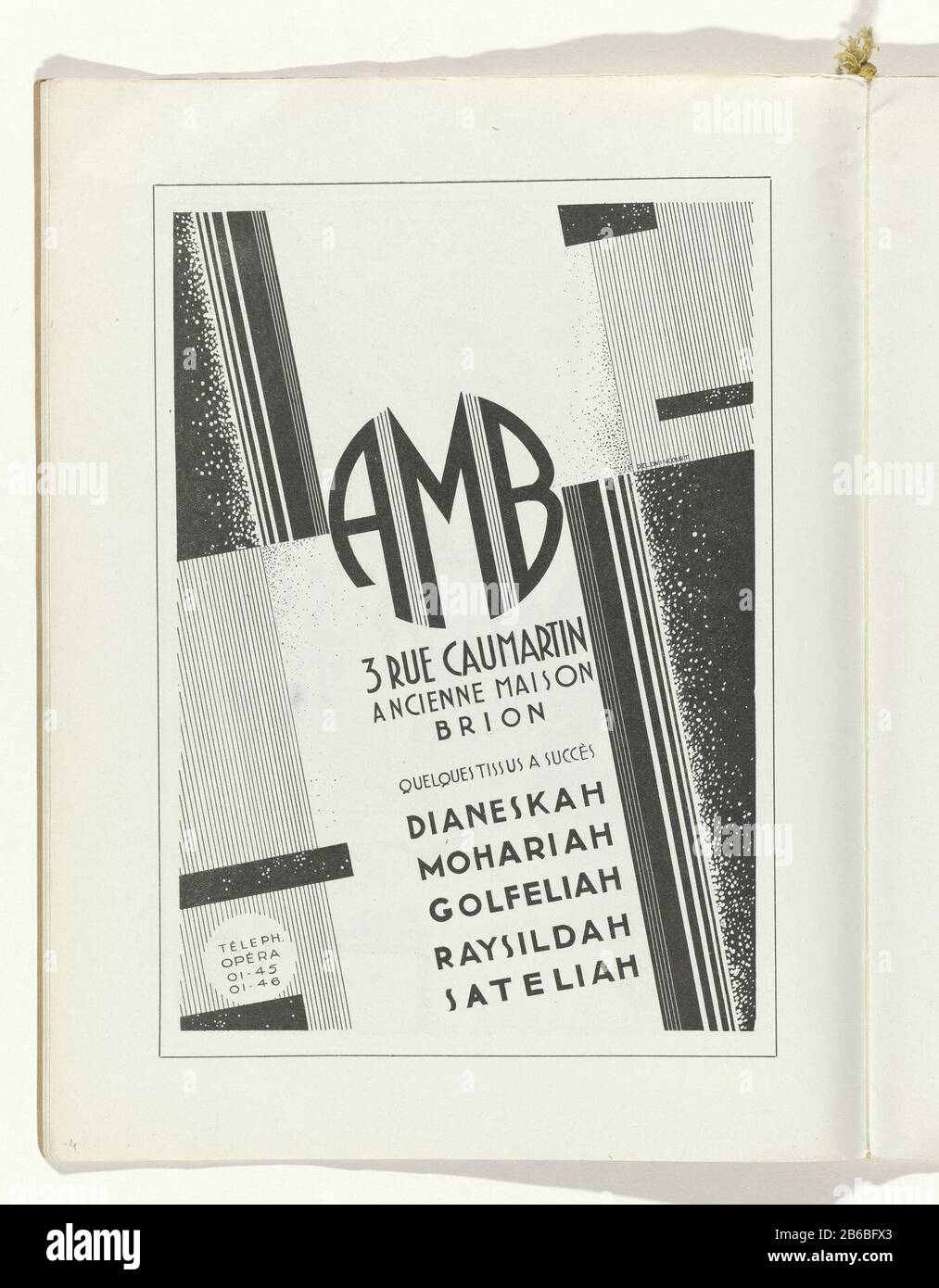 Werbung für Substanzen von Ancienne Maison Brion. Seite der Modezeitschrift Art-Gout-Beauté (1920-1933) . Hersteller : Druckmaschine: Anonymer Verleger Charles Goy dating: 1932 Physikalische Merkmale: Fotomechanisches Druckmaterial: Papiertechnik: Fotomechanik Abmessungen: Blatt: H 315 mm × W 240 mm Betreff: Modeplatten 1932 - 1932 Stockfoto