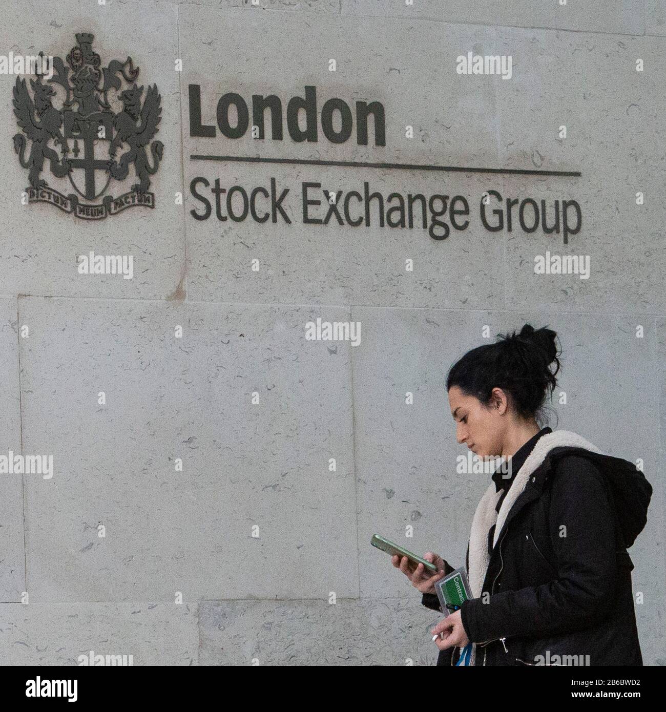 Londoner Börse am Black Monday Stockfoto