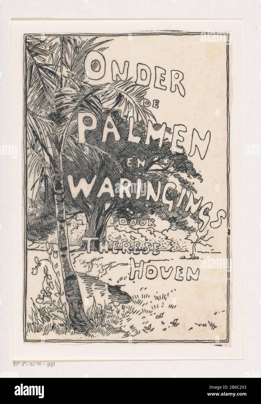 Landschap traf Palmbomen en treurvijgen (Waringins) aan een waterkant. Hersteller : Vervaardier: Anoniemnaar tekening van: Willem Wenckebach dating: In of voor 1893 Physical kenmerken: Cliché op Japans Papier opgeplakt op Papier Material: Japans Papier Techniek: Klischee / Placken Abmessungen: Psease: H 189 mm × b 127 mm Betreff: Landschaften mit Gewässern, Wassersorten: Gemäßigt-Zone: Gemäßigt-Capettes-Capettes: Palmen: Palmen (Palme) Abb.-Baum Stockfoto
