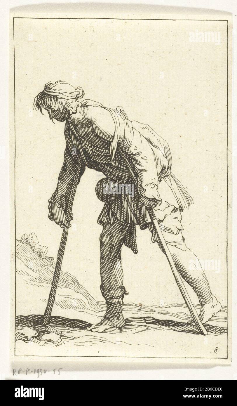 Bum auf Krücken Laufen Die kleinen Figuren (Serientitel) EIN junger Mann läuft auf etwa gebogene Rast auf zwei Krukken. Hersteller : Druckmaschine: Frederick Bloemaert im Zeichnen: Abraham Bloemaert Ort Herstellung: Utrechter dating: Nach 1635 - 1669 Physikalische Eigenschaften: Engra-Material: Papiertechnik: Engraa (Druckverfahren) Maße: Blatt: H 120 mm × b 80 mm Betreff: Bettler Stockfoto