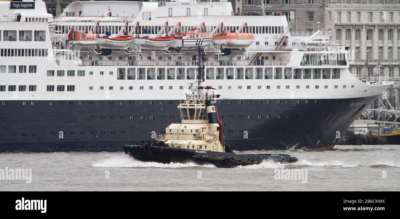 Saga Sapphire kommt zum letzten Besuch in Liverpool an, bevor sie mit Ian Fairbrother/Alamy Stock-Fotos verschrottet wird Stockfoto