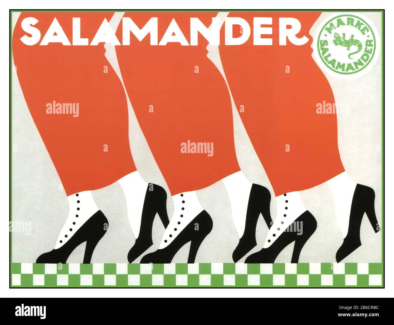 SALAMANDERSCHUHE Vintage 1912 Deutsche Poster Werbung Salamander Schuhe.'Marke Salamander' Art Deco Design Vintage Salamander Modewerbung Plakat Marke Salamander Schuhe von Ernst Deutsch Dryden, Salamander Schuhe, 1912 (Salamander-Schuhe, 1912) Stockfoto