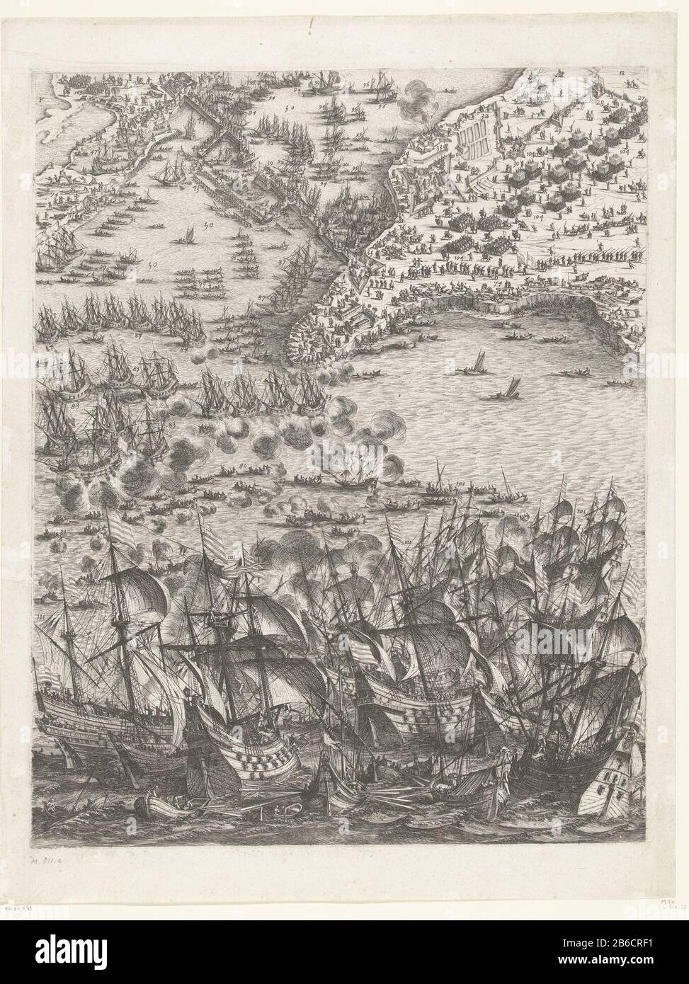Belagerung von La Rochelle, September 1627-Oktober 1628 (Hauptkarte unten Mitte) Sechzehnter 